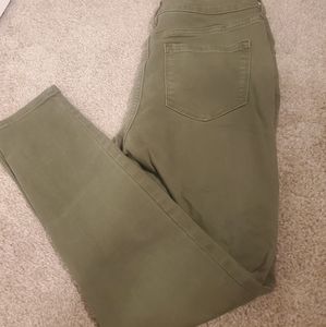 Olive Green Mid-Rise Skinny Jeans
